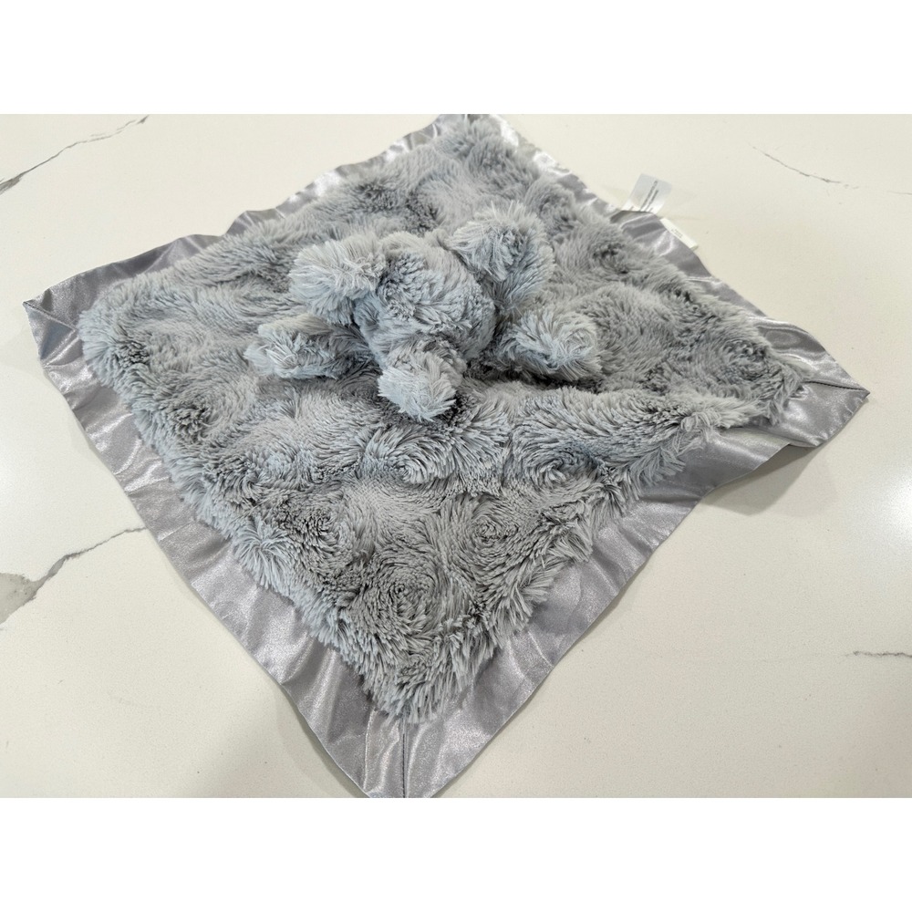 Cloud‎ Island Gray Elephant Security Blanket Plush Lovey Satin Trim